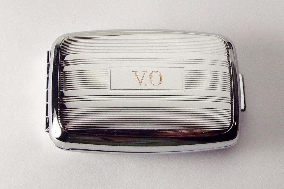 Personalized Pill Box Custom Engraved Stylish Linear Design Two Compartment -Hand Engraved