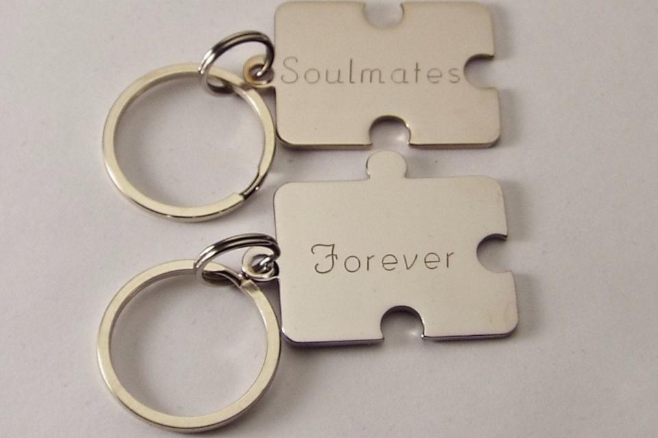 Engraved Key Chain Set - A Unique Gift for Your Best Friend or Special Someone -Customized with Your Personal Message