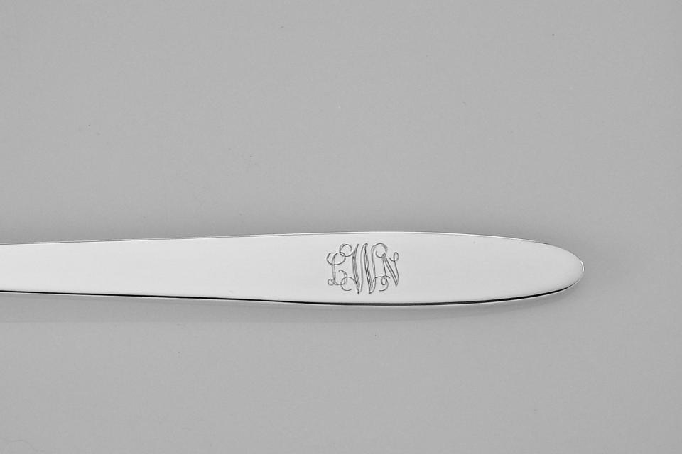 Custom Engraved Personalized Baby Feeding Spoon Silver Plated - Hand Engraved