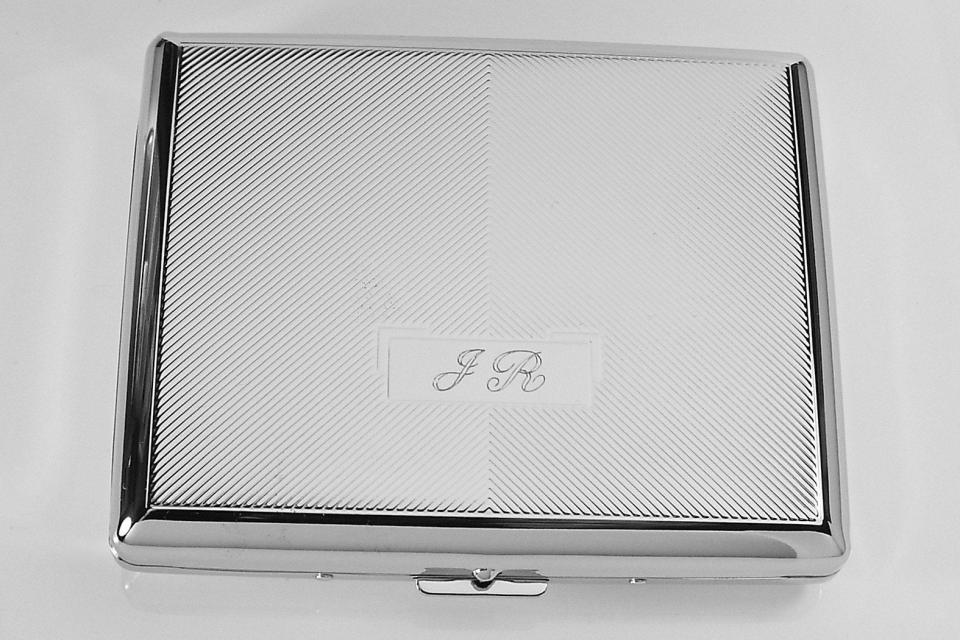 Custom Engraved Cigarette Case Personalized Double Sided 100s Textured Design Case -Hand Engraved