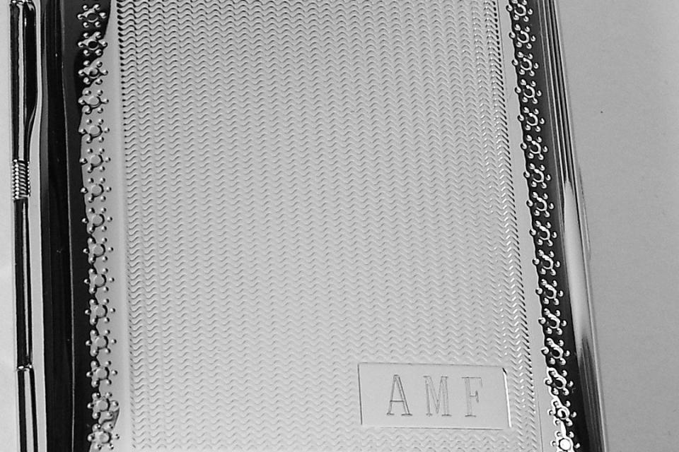 Custom Engraved Business Card Case or Kings Cigarette Case Double Sided -Hand Engraved