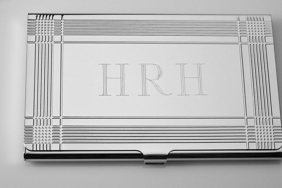 Business Card Case Custom Engraved Personalized Card Case  -Hand Engraved