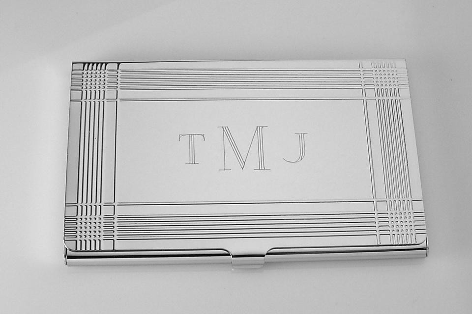 Business Card Case Custom Engraved Personalized Card Case  -Hand Engraved