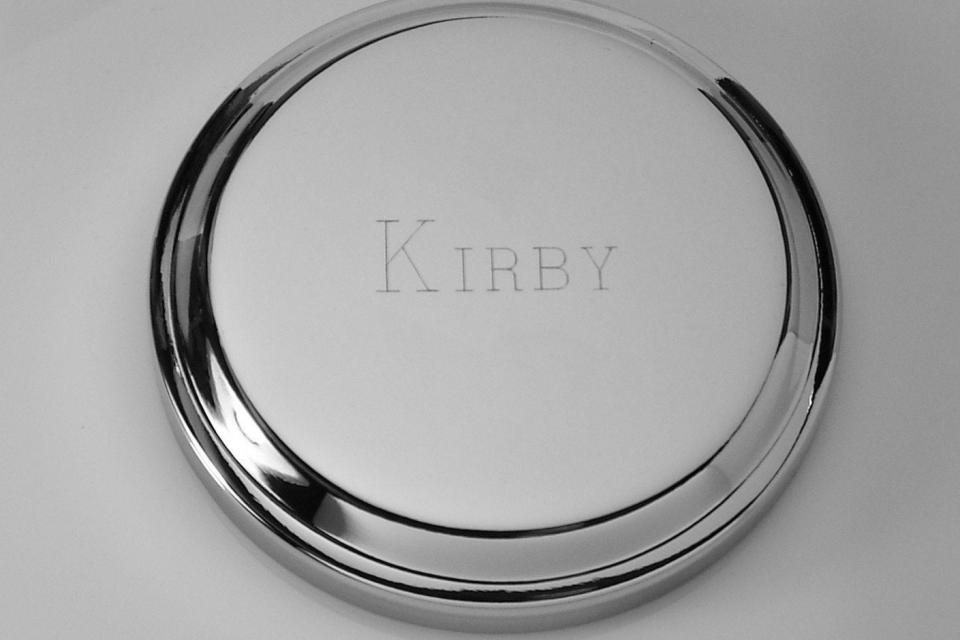 Custom Engraved Jewelry Box High Polish Round Silver Trinket Box - Hand Engraved