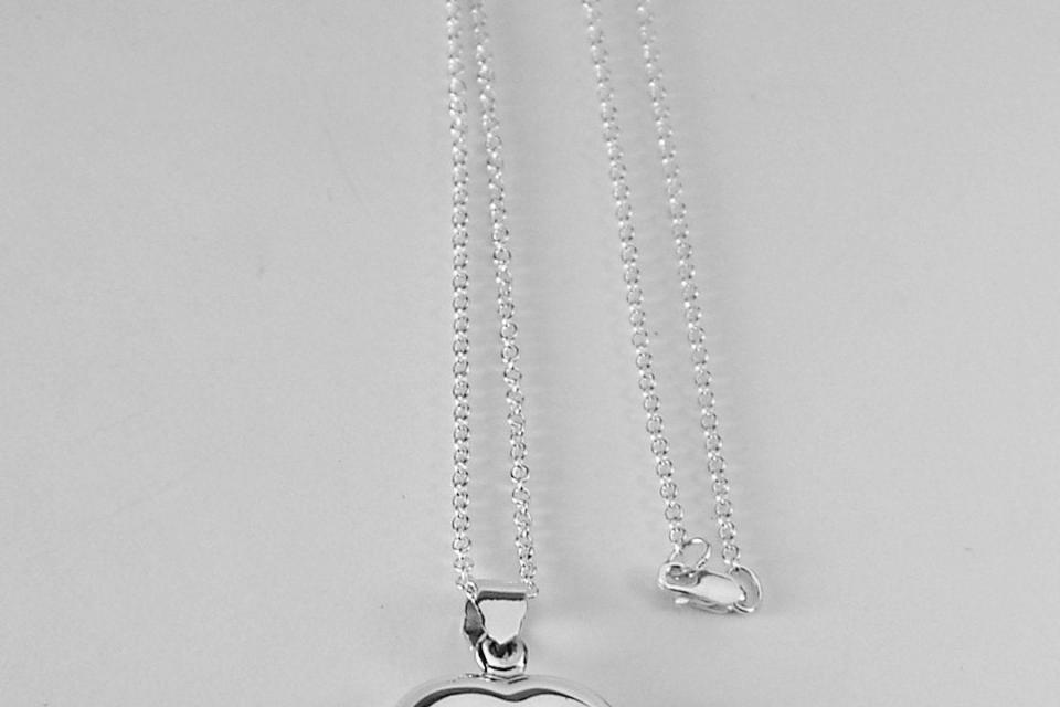 Custom Engraved Locket Personalized Sterling Silver Heart Locket 3/4 Inch - Hand Engraved