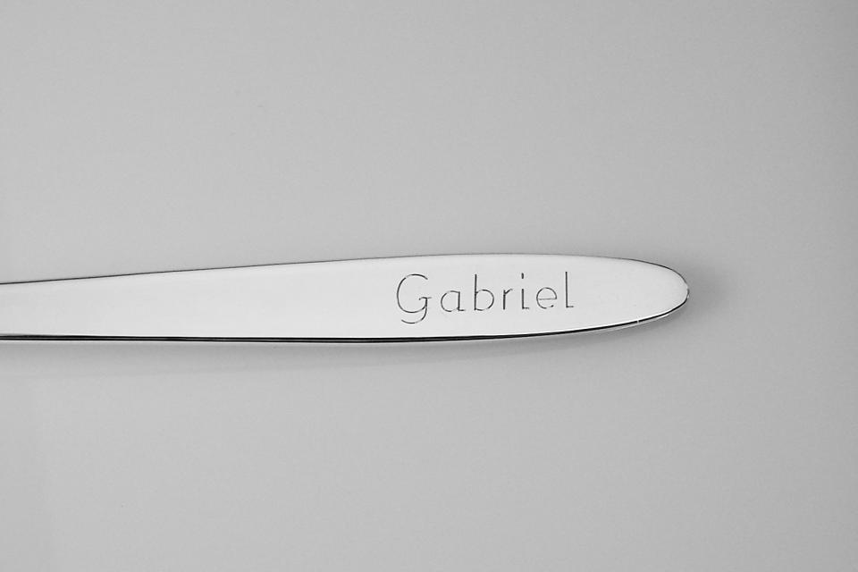 Custom Engraved Personalized Baby Feeding Spoon Silver Plated -  Hand Engraved