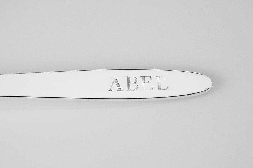 Custom Engraved Personalized Baby Feeding Spoon Silver Plated - Hand Engraved