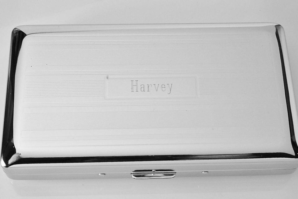 Custom Engraved Cigarette Case Personalized Double Sided Linear Design 120s Cigarette Holder -Hand Engraved