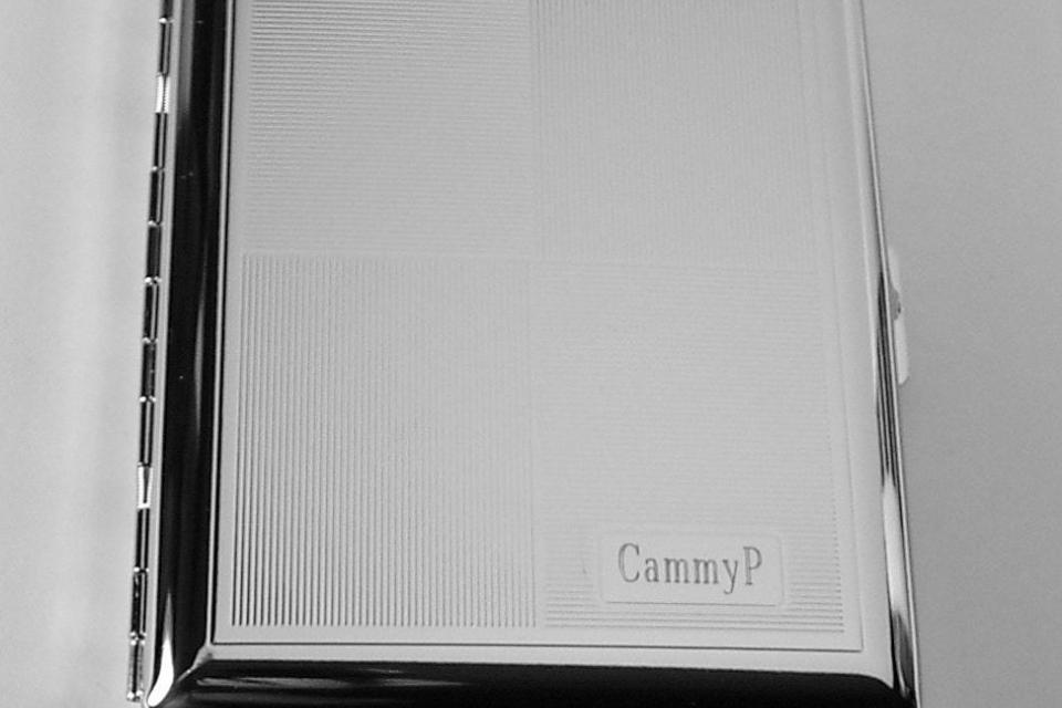 100s Cigarette Case Custom Engraved Personalized Double Sided Checkerboard Design 100s Cigarette Case -Hand Engraved