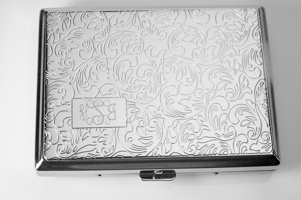 Custom Engraved Personalized Cigarette Case Double Sided 100s Case with Paisley Design -Hand Engraved