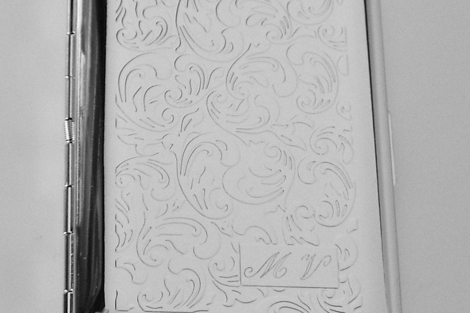 Custom Engraved Business Card Case Paisley Design Business Card or Single Sided Cigarette Case -Hand Engraved