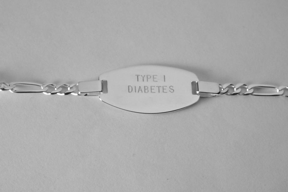 Custom Engraved Personalized Sterling Silver Medic Alert Bracelet 8 Inch Length- Hand Engraved