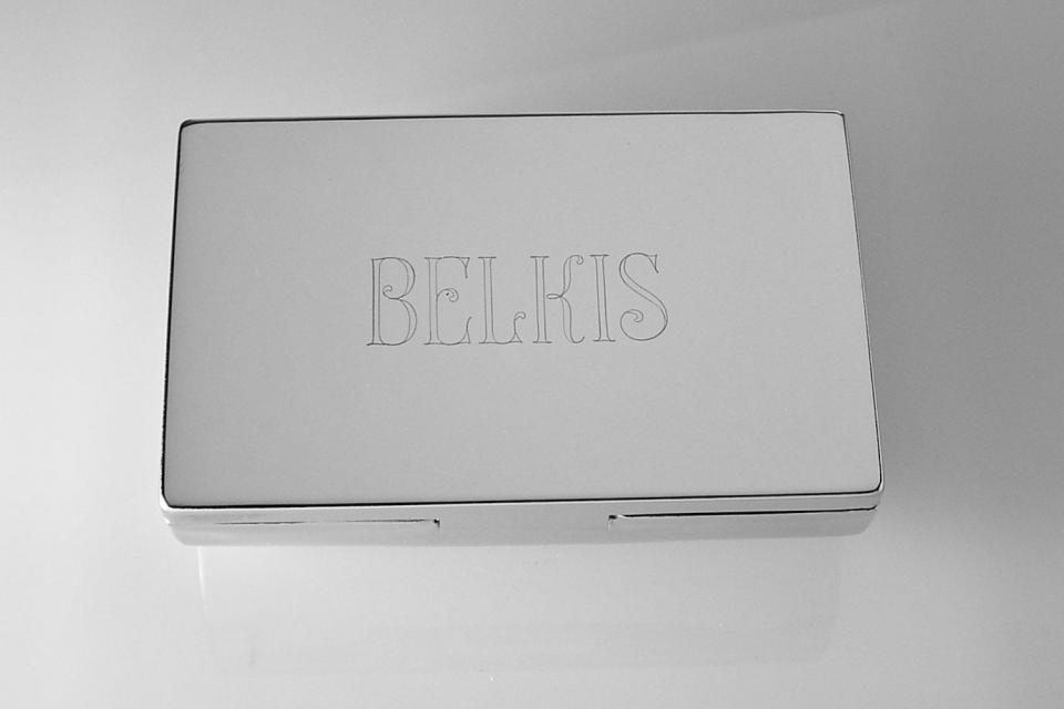Engraved Double Lipstick Case Personalized Custom with Inside Mirror - Hand Engraved