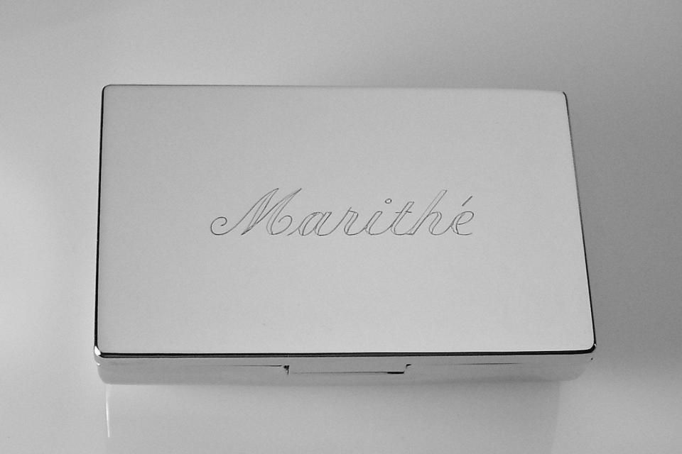 Engraved Double Lipstick Case Personalized Custom with Inside Mirror - Hand Engraved