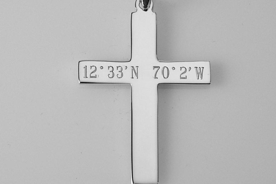 Personalized Custom Engraved Solid Sterling Silver Cross Pendant - Hand Engraved