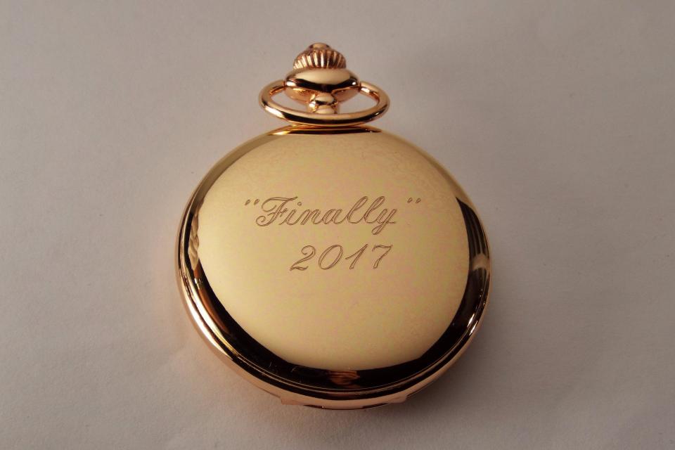 Personalized Pocket Watch Custom Engraved Rose Gold Color Quartz Pocket Watch with White Dial - Hand Engraved