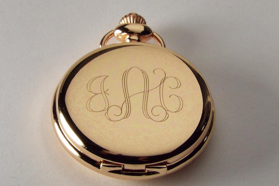 Personalized Pocket Watch Custom Engraved Rose Gold Color Quartz Pocket Watch with White Dial - Hand Engraved