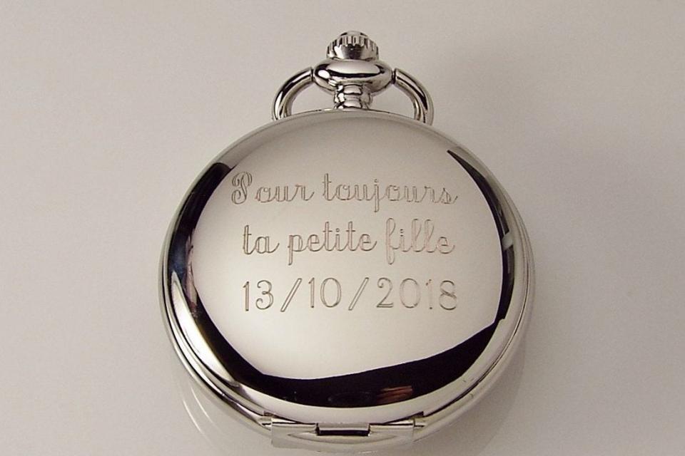 Pocket Watch Custom Engraved Personalized Mechanical Double Dust Cover Wind Up - Hand Engraved