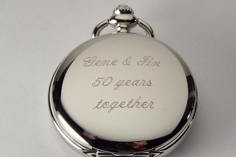 Pocket Watch Custom Engraved Personalized Mechanical Double Dust Cover Wind Up - Hand Engraved