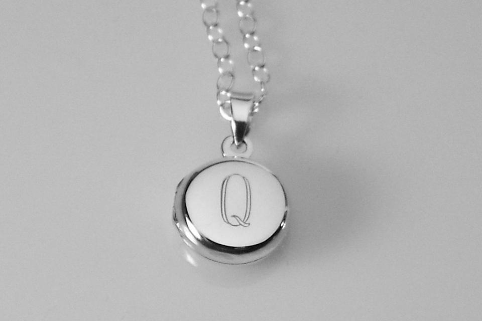 Personalized Sterling Silver Round Locket Petite 1/2 Inch Custom Engraved - Hand Engraved