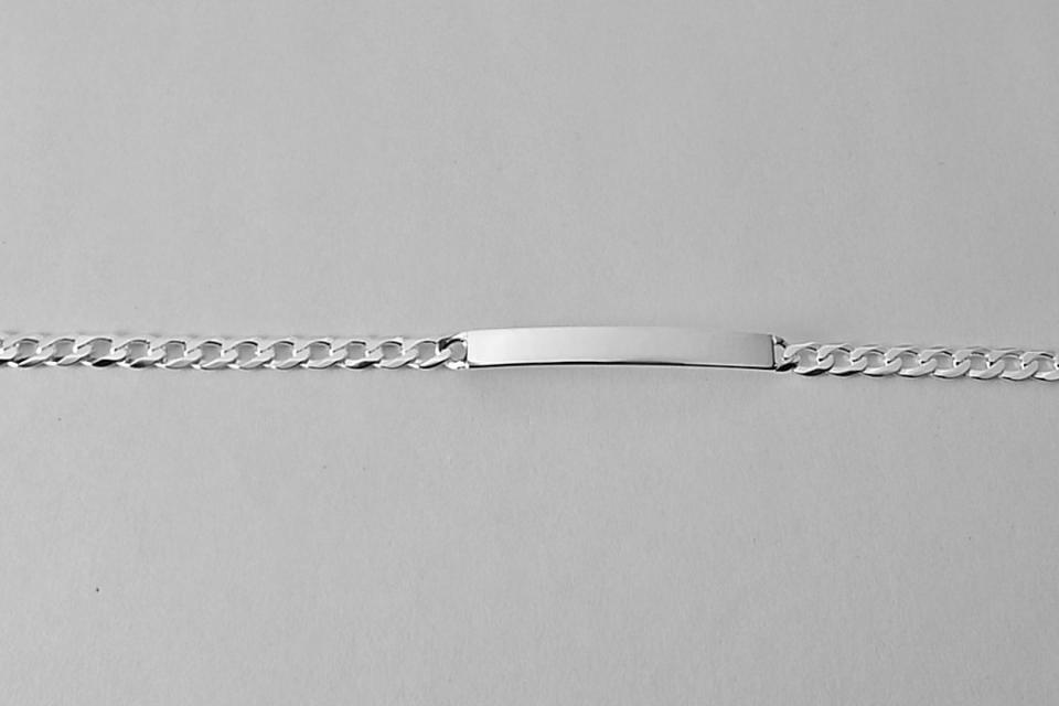 Custom Engraved Personalized Sterling Silver Lightweight 8 Inch Slim ID Bracelet - Hand Engraved
