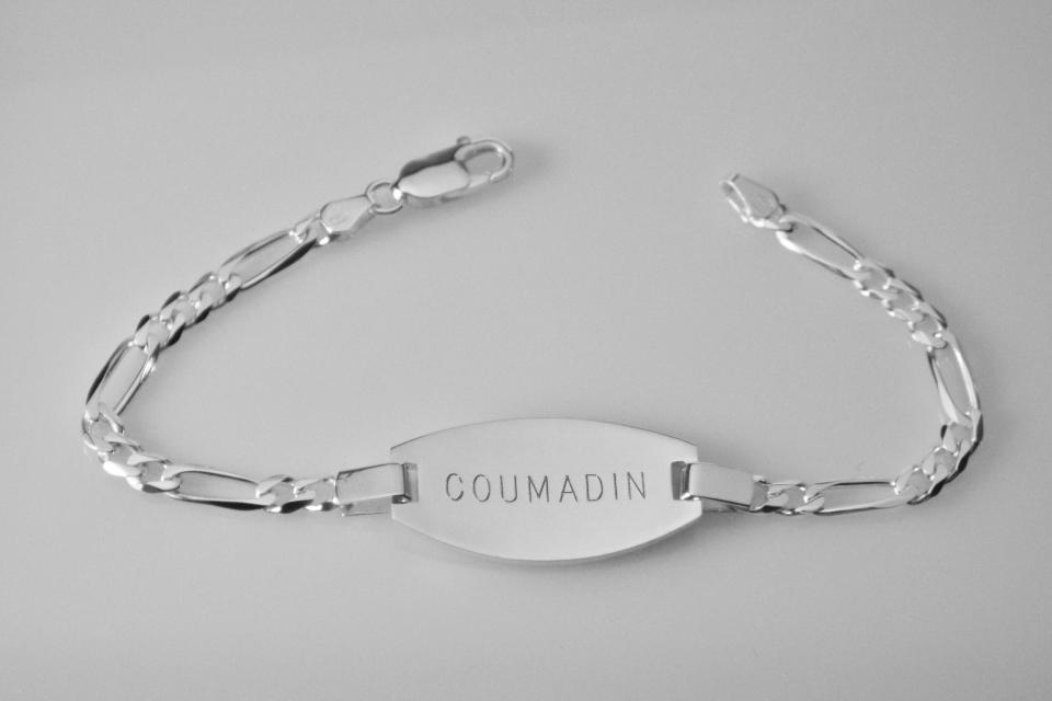 Custom Engraved Personalized Sterling Silver Medic Alert Bracelet 7 Inch Length- Hand Engraved