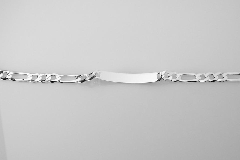 Custom Engraved Personalized Sterling Silver 8 Inch ID Bracelet - Hand Engraved