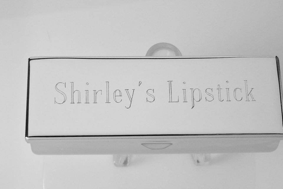 Engraved Lipstick Case Custom Personalized Nickel Plated Single Lipstick Case with Mirror - Hand Engraved