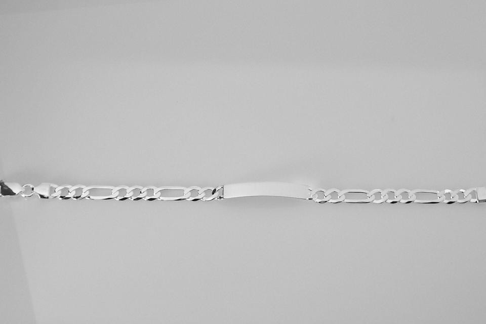 Custom Engraved Personalized Sterling Silver 8 Inch ID Bracelet - Hand Engraved