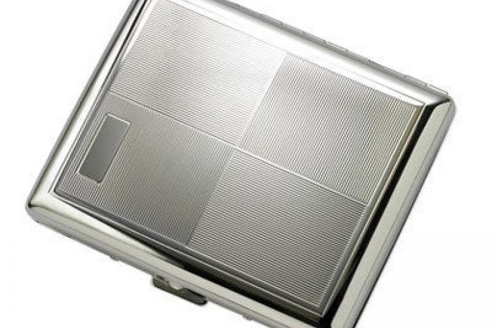 100s Cigarette Case Custom Engraved Personalized Double Sided Checkerboard Design 100s Cigarette Case -Hand Engraved