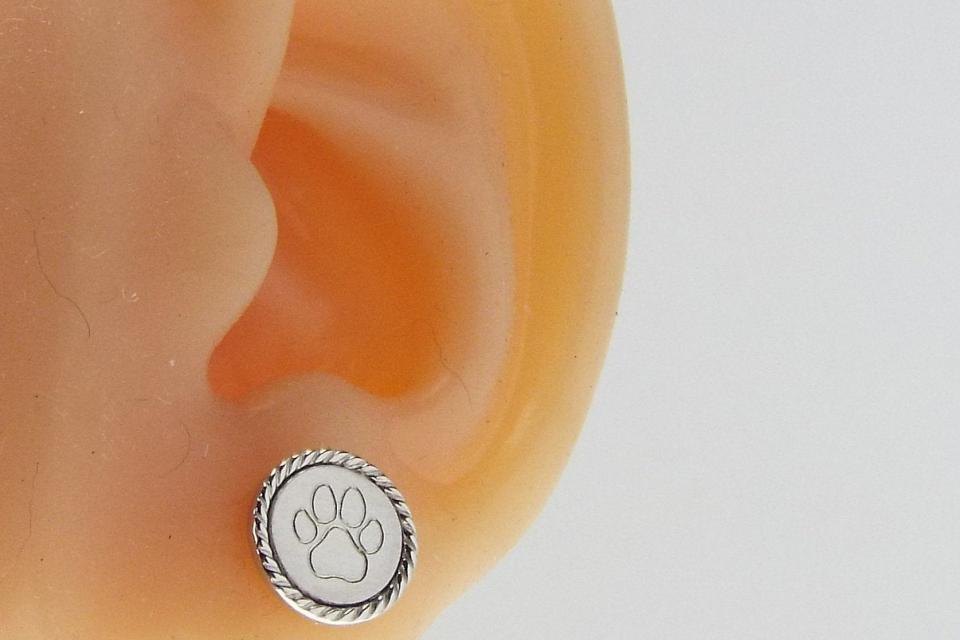 Custom Engraved Monogram Earrings Sterling Silver Personalized Petite Round Disc Post Earrings - Hand Engraved