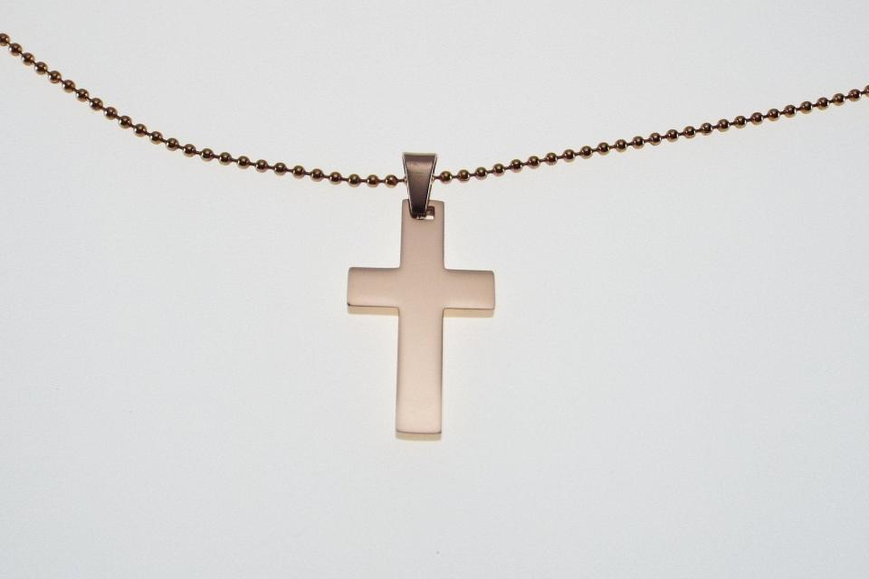 Personalized Engraved Rose Gold Plated Stainless Steel on 19 Inch Bead Chain - Custom Hand Engraved
