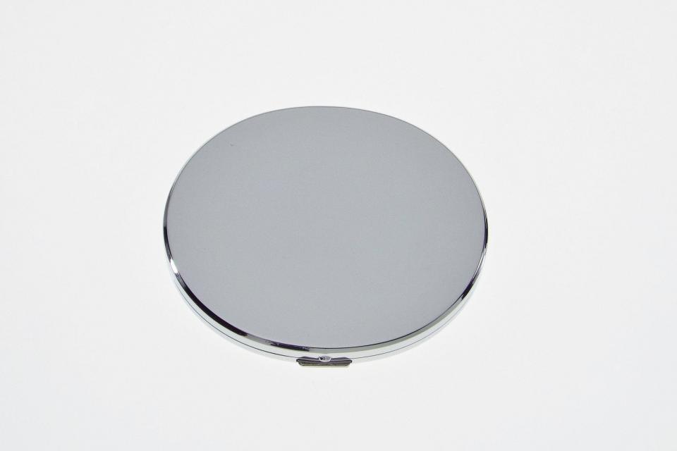 Custom Engraved Flat Compact Mirror Personalized Silver Plated Super Slim Purse Mirror - Hand Engraved