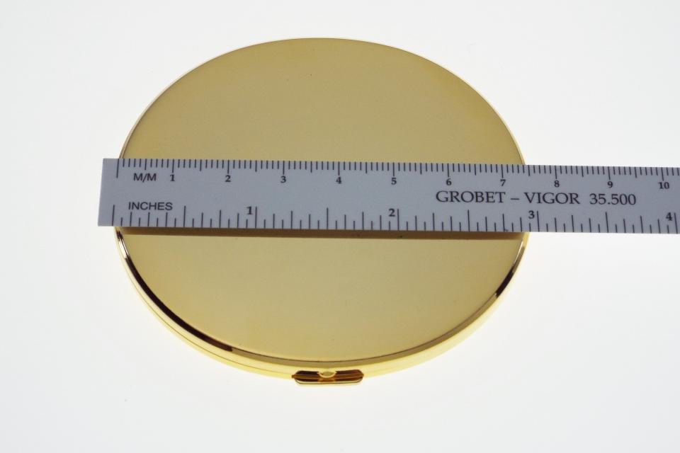 Custom Engraved Flat Compact Mirror Personalized Gold Plated Super Slim Purse Mirror - Hand Engraved