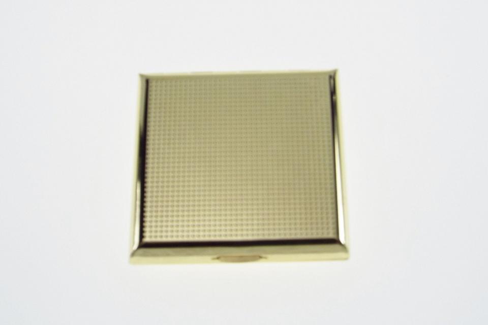 Personalized Compact Mirror Square Two Tone Gold Plated with Silver Top Engraved Purse Mirror - Hand Engraved