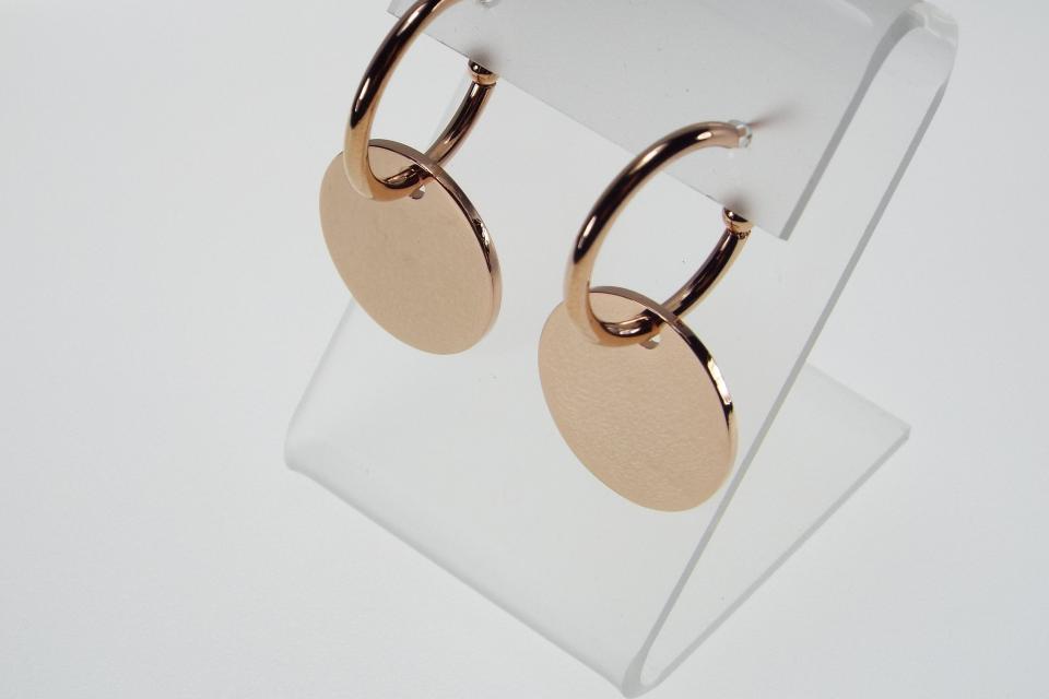 Monogram Earrings 3 Pair in One Engraved Rose Gold Plated Stainless Steel Personalized Earrings - Hand Engraved