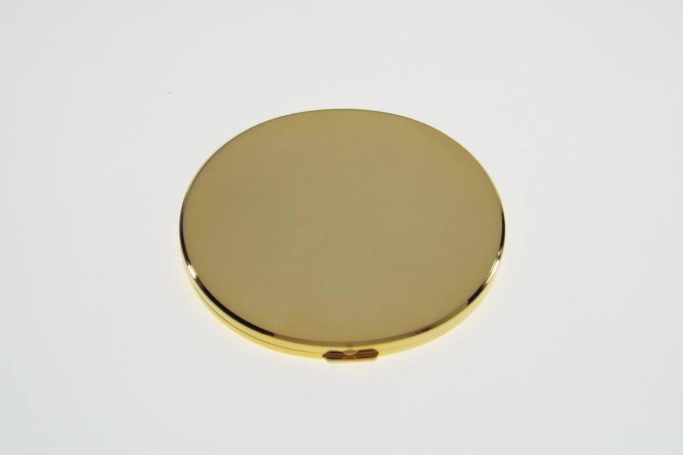 Custom Engraved Flat Compact Mirror Personalized Gold Plated Super Slim Purse Mirror  - Hand Engraved