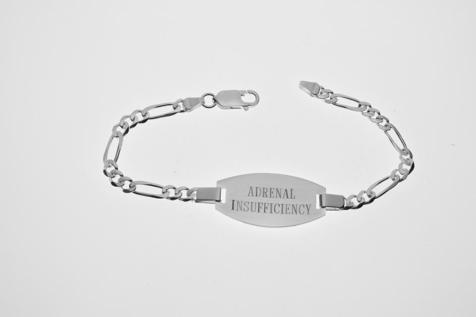 Custom Engraved Personalized Sterling Silver Medic Alert Bracelet 7 Inch Length- Hand Engraved