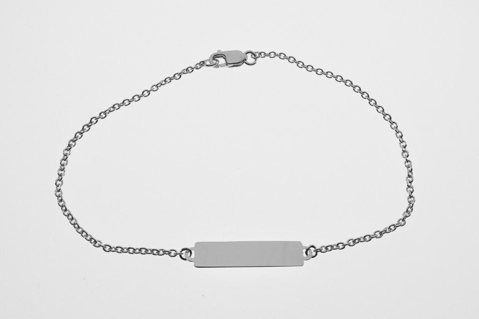 Custom Engraved Personalized Petite 7.25 Inch Sterling Silver ID Bracelet - Hand Engraved