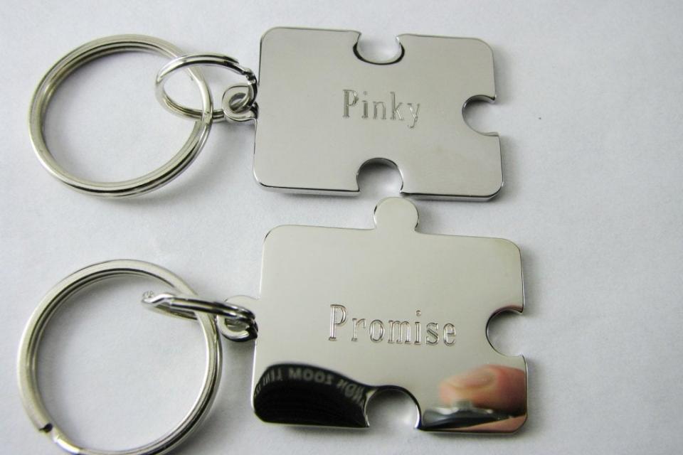Engraved Key Chain Set - A Unique Gift for Your Best Friend or Special Someone -Customized with Your Personal Message