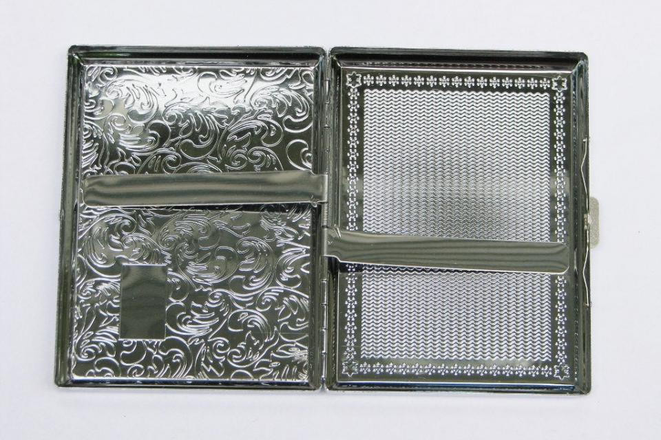 Custom Engraved Personalized Cigarette Case Double Sided 100s Case with Paisley Design -Hand Engraved