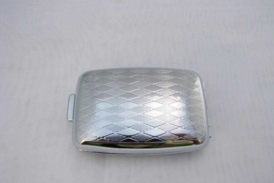 Pill Box Personalized Custom Engraved Diamond Pattern Silver Pill Box -Hand Engraved