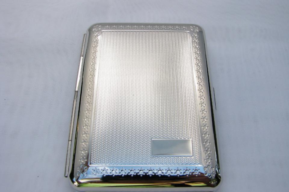 Custom Engraved Business Card Case or Kings Cigarette Case Double Sided   -Hand Engraved