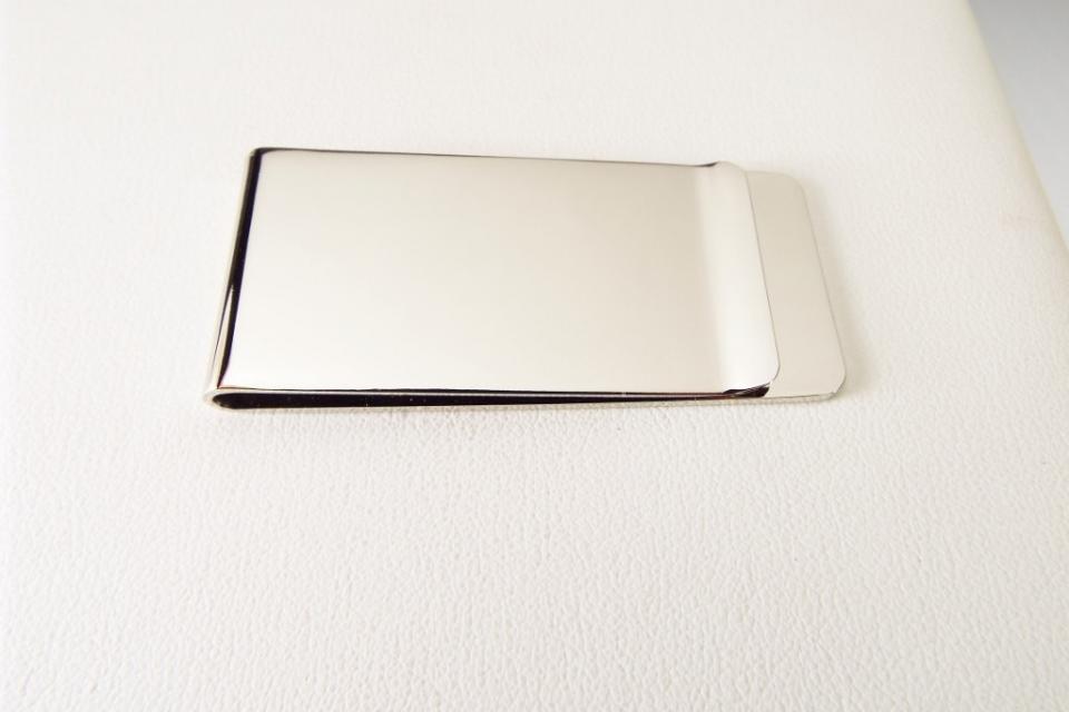 Custom Engraved Silver Money Clip Personalized High Polish Non Tarnish Nickel Plated - Hand Engraved