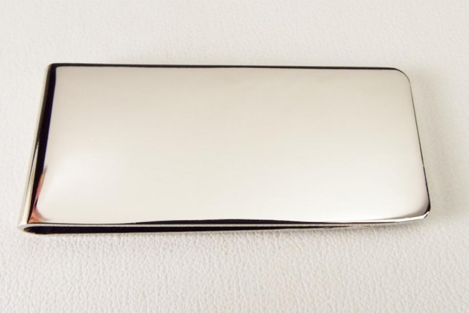 Custom Engraved Silver Money Clip Personalized High Polish Non Tarnish Nickel Plated - Hand Engraved