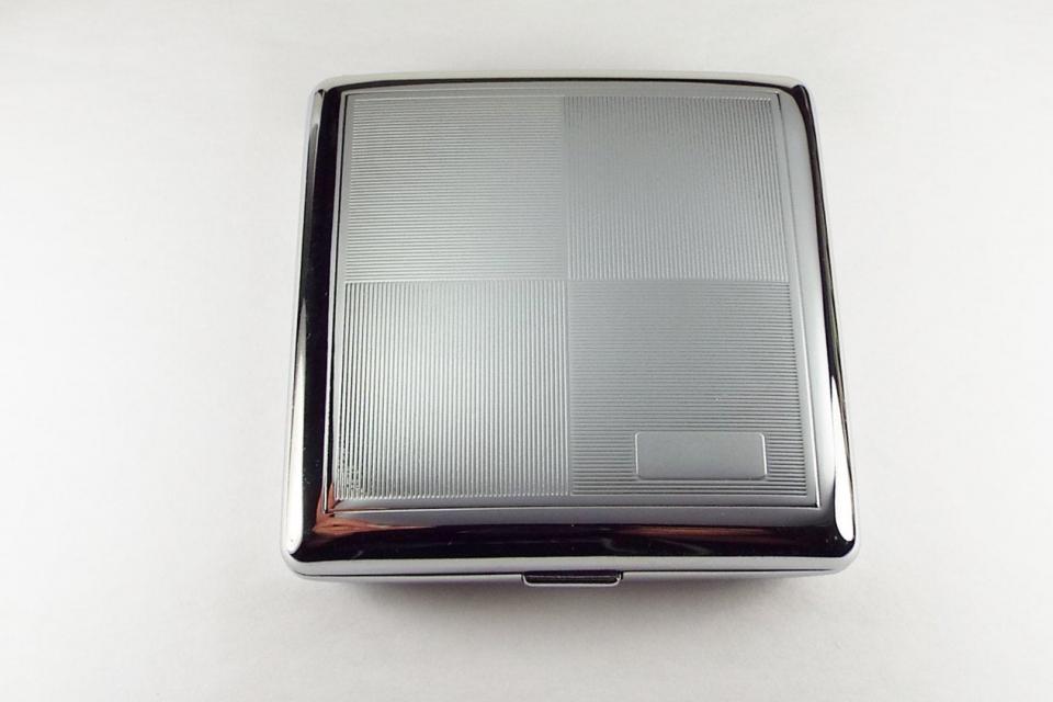 Cigarette Case Custom Engraved Personalized Checkerboard Design Double Sided Kings Cigarette Case -Hand Engraved