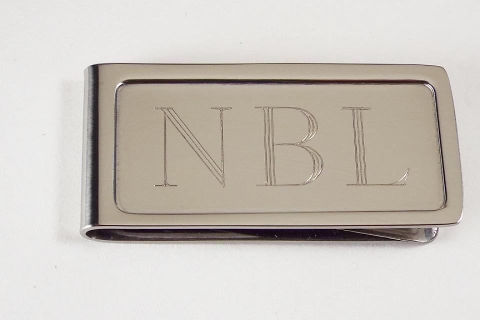 Custom Engraved Money Clip Personalized Chrome Plated  - Hand Engraved