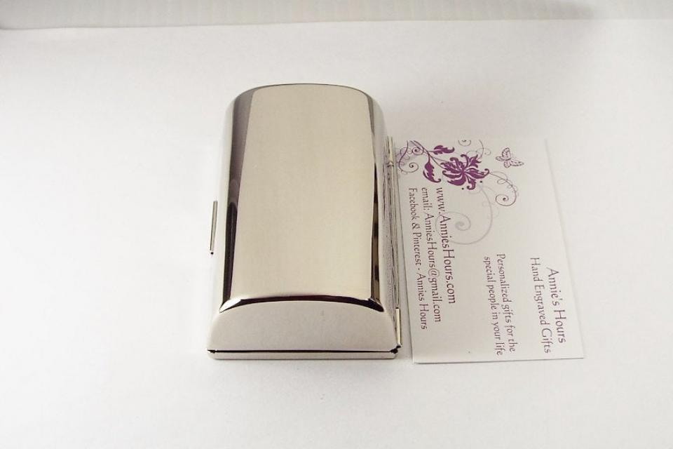 Engraved Double Lipstick Case Personalized Custom with Inside Mirror  - Hand Engraved