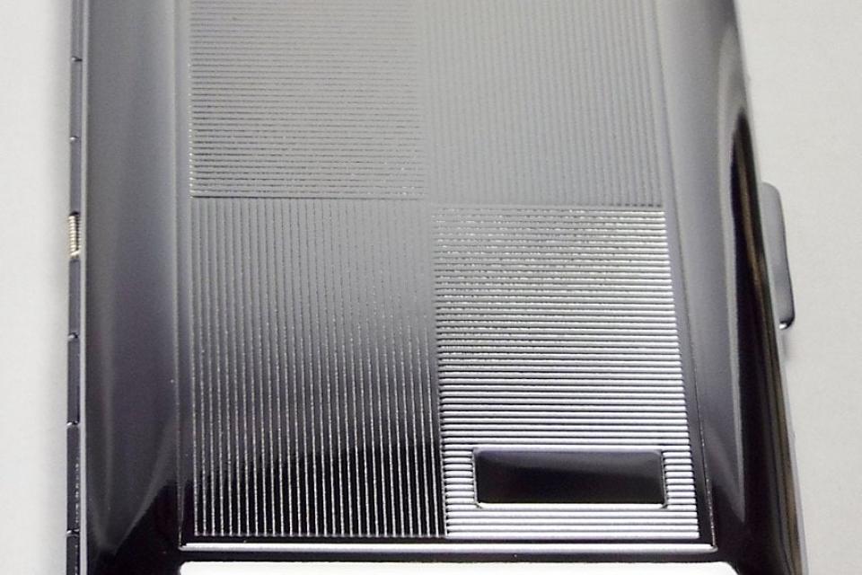 Business Card Case Custom Engraved Personalized Silver Checkerboard Design -Hand Engraved
