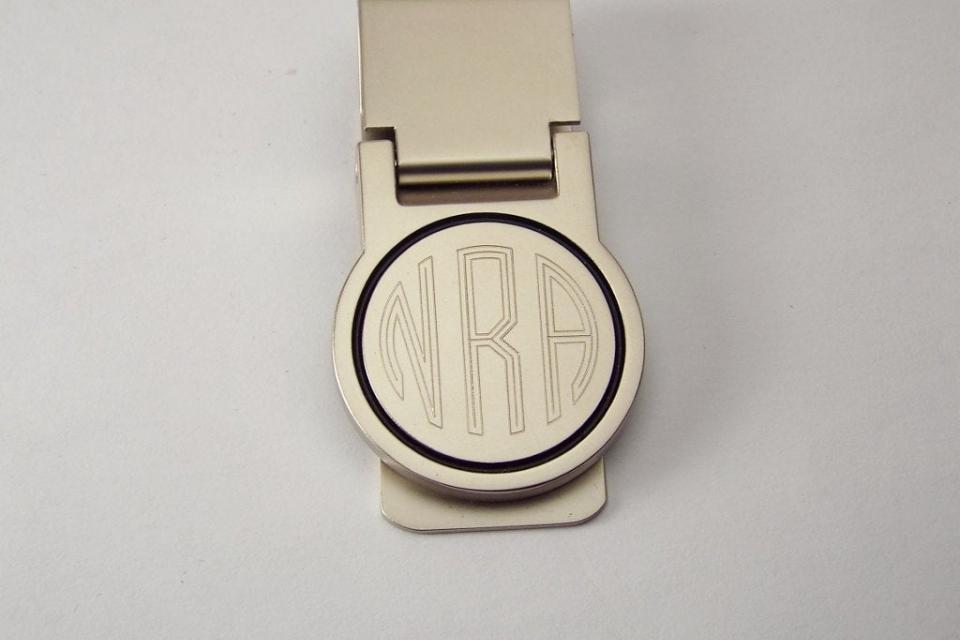 Engraved Money Clip Custom Engraved Personalized Round Hinged Money Clip Matte Finish -Hand Engraved